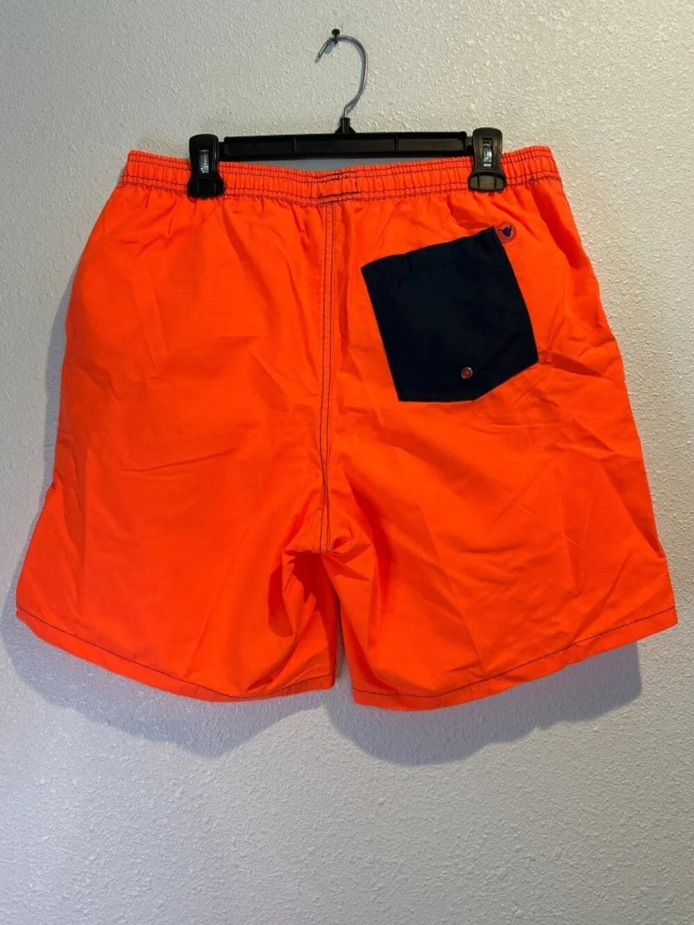 Beach Bros. Men's LARGE  Swim Trunks Brief Lined electric Red Neon Orange